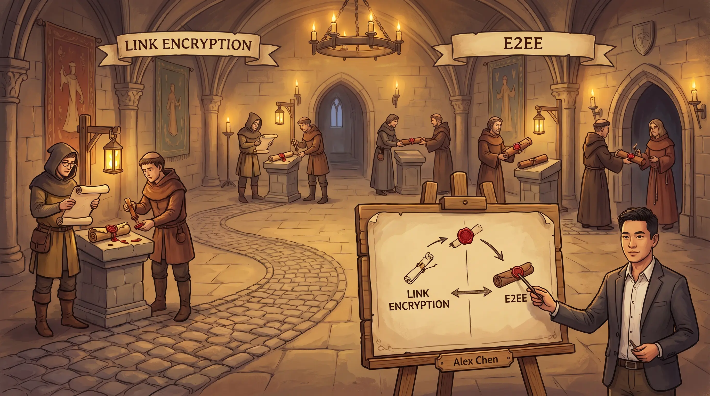 Link Encryption and End-to-End Encryption