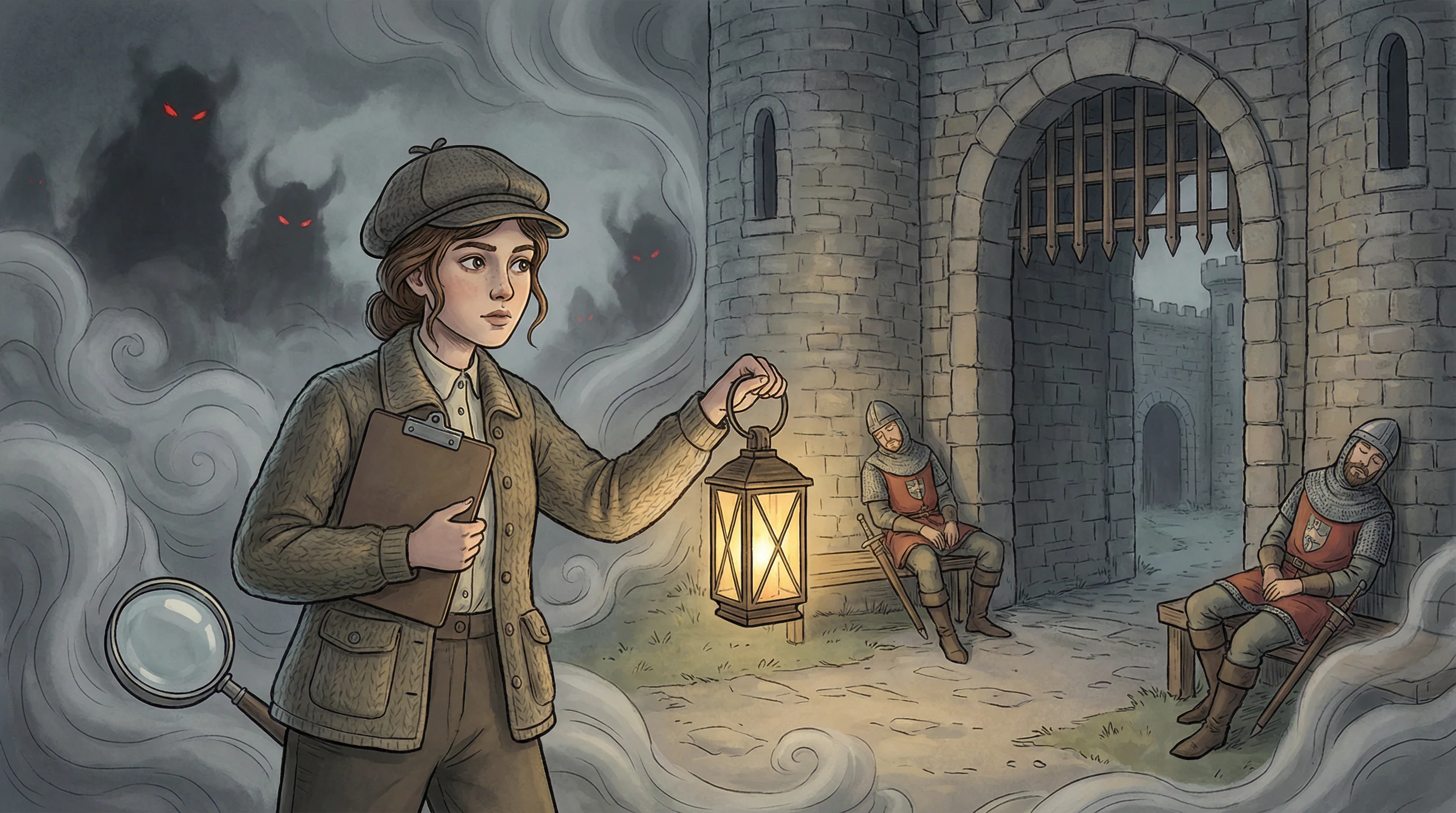 A castle defense scene illustrating the layers of the audit risk model