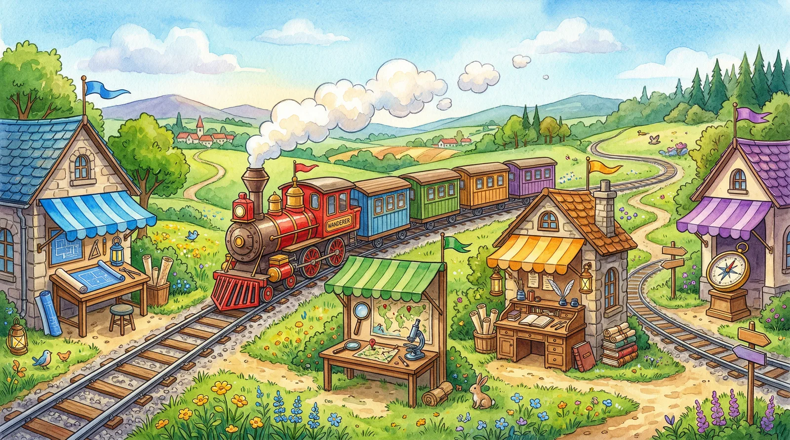 A train journey through four stations representing the audit phases