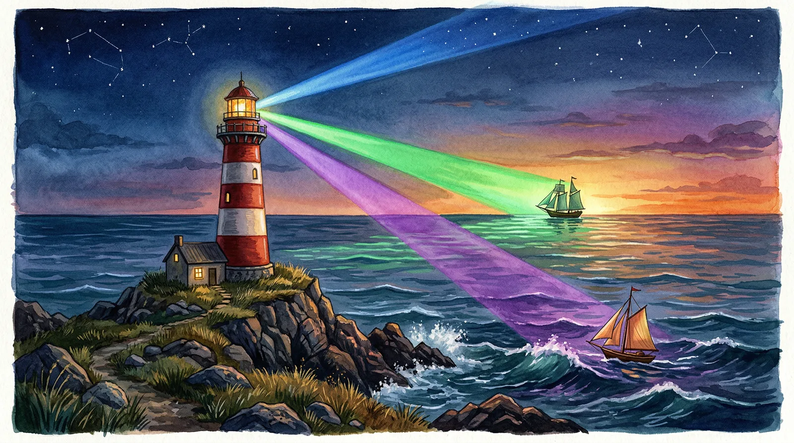 A lighthouse scene representing the quality assurance framework guiding audit excellence